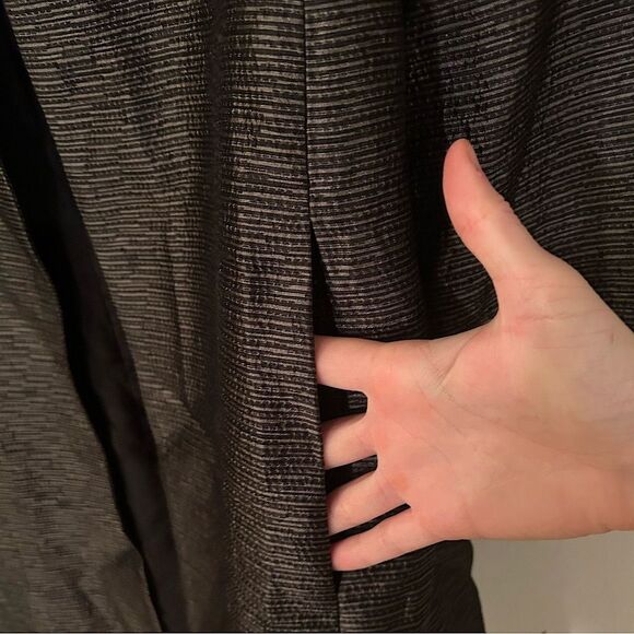 Eileen Fisher Women’s Size Large Metallic Silk Lined Open Face Cardigan Coat - Picture 8 of 12